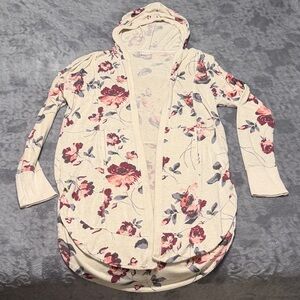 Altar'd State Cream Floral Hooded Sweater